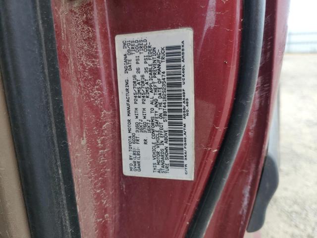 5TBBT44182S235474 - 2002 TOYOTA TUNDRA ACCESS CAB 红色 照片 13