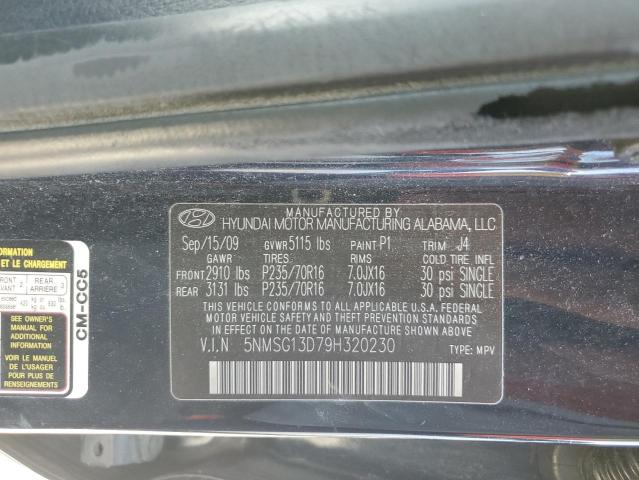 5NMSG13D79H320230 - 2009 HYUNDAI SANTA FE GLS BLUE photo 13