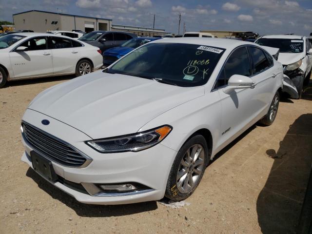 3FA6P0LU9HR409037 - 2017 FORD FUSION SE HYBRID WHITE photo 2