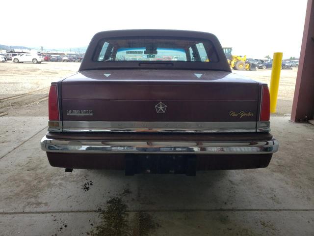 1C3XY66L2MD296203 - 1991 CHRYSLER NEW YORKER FIFTH AVENUE BURGUNDY photo 6