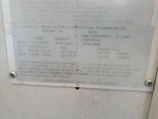 1RF120512Y2009923 - 2000 DMVZ ROAR BLUE photo 9