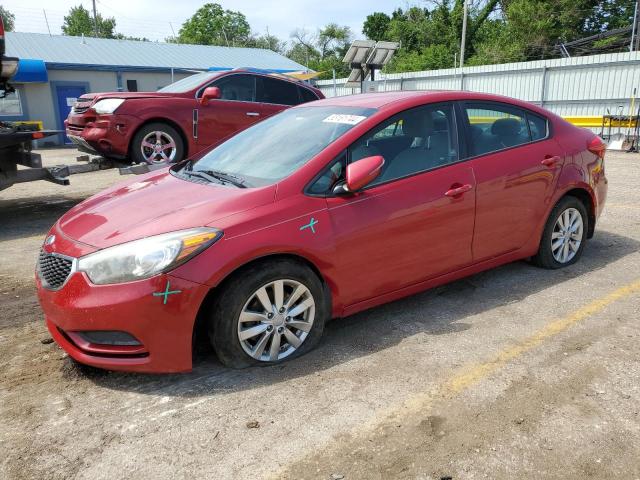 KNAFX4A64E5188321 - 2014 KIA FORTE LX RED photo 1