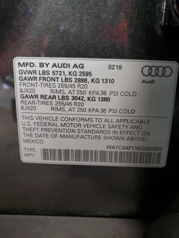 WA1C4AFYXK2069963 - 2019 AUDI SQ5 PRESTIGE CHARCOAL photo 13