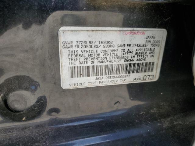 JA3AJ26EX6U000877 - 2006 MITSUBISHI LANCER ES BLACK photo 13