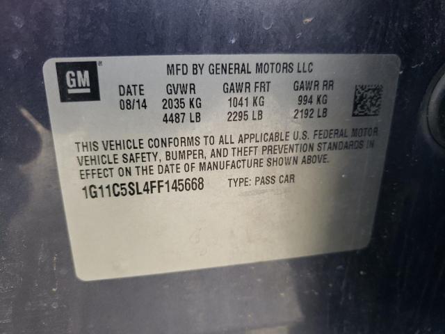 1G11C5SL4FF145668 - 2015 CHEVROLET MALIBU 1LT 蓝色 照片 12