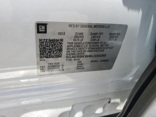 5GAERBKW4KJ154265 - 2019 BUICK ENCLAVE ESSENCE 白色 照片 13