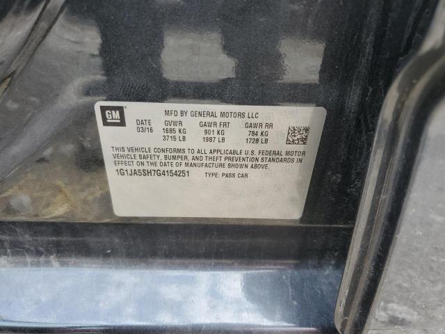 1G1JA5SH7G4154251 - 2016 CHEVROLET SONIC LS BLACK photo 12