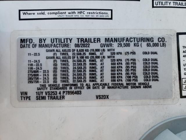 1UYVS2534P7896403 - 2023 UTILITY TRAILER WHITE photo 10