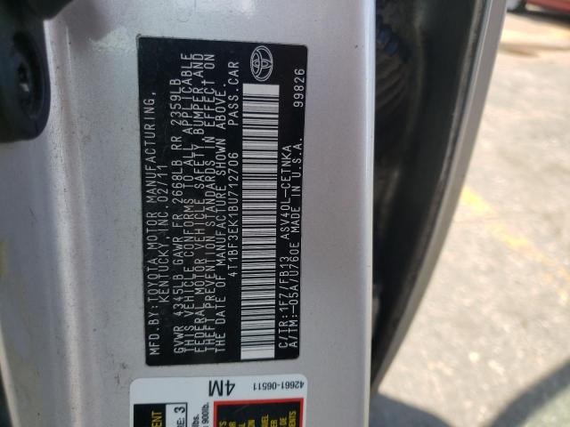 4T1BF3EK1BU712706 - 2011 TOYOTA CAMRY BASE 银色 照片 12