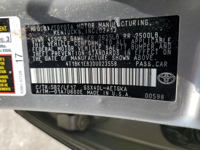 4T1BK1EB3DU023558 - 2013 TOYOTA AVALON BASE GOLD photo 12