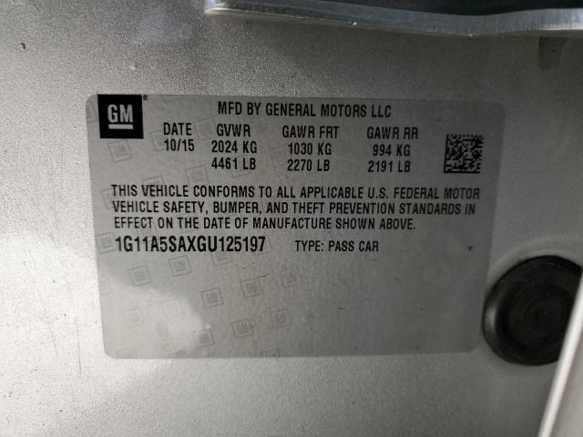 1G11A5SAXGU125197 - 2016 CHEVROLET MALIBU LIM LS Gümüş fotoğraf 12