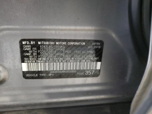 JA4AR3AU8KU005885 - 2019 MITSUBISHI OUTLANDER ES GRAY photo 13