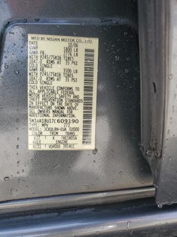 5N1AR18U17C609190 - 2007 NISSAN PATHFINDER LE CHARCOAL photo 13