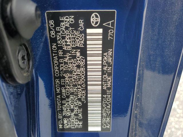 JTKDE167090287827 - 2009 TOYOTA SCION TC BLUE photo 12