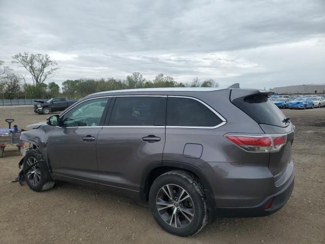 5TDJKRFH8GS273968 - 2016 TOYOTA HIGHLANDER XLE GRAY photo 2