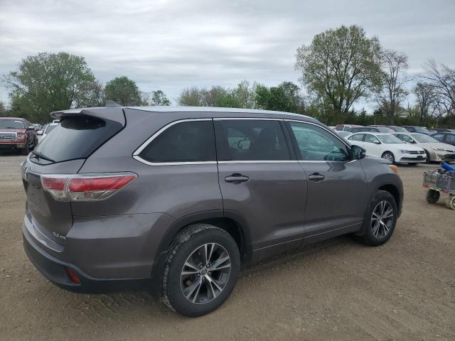 5TDJKRFH8GS273968 - 2016 TOYOTA HIGHLANDER XLE GRAY photo 3