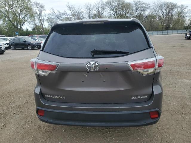 5TDJKRFH8GS273968 - 2016 TOYOTA HIGHLANDER XLE GRAY photo 6