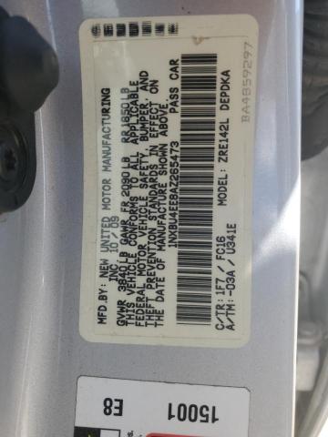 1NXBU4EE8AZ265473 - 2010 TOYOTA COROLLA BASE SILVER photo 12