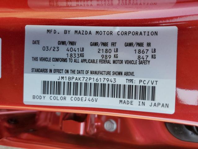 JM1BPAK72P1617943 - 2023 MAZDA 3 SELECT RED photo 12