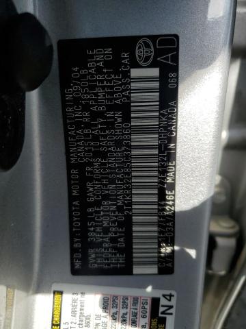 2T1KR32E85C373860 - 2005 TOYOTA COROLLA MA XR BLACK photo 12