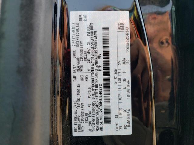 5LMCJ2C90HUL46272 - 2017 LINCOLN MKC SELECT Սև լուսանկար 12