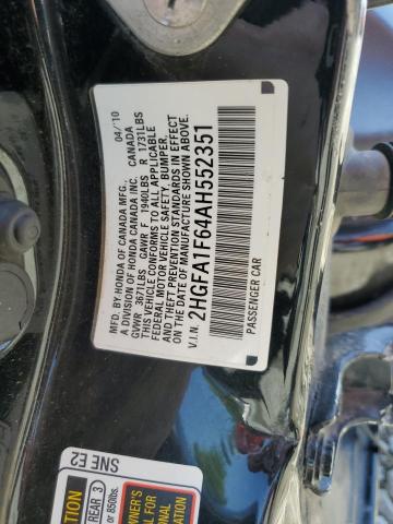 2HGFA1F64AH552351 - 2010 HONDA CIVIC LX-S შავი ფოტო 12