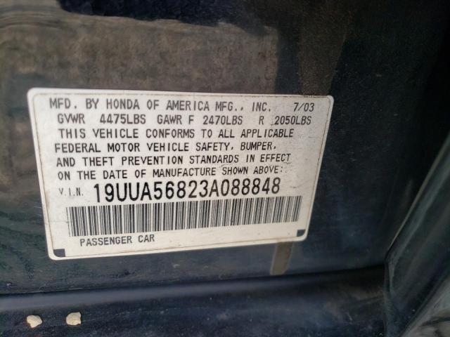 19UUA56823A088848 - 2003 ACURA 3.2TL TYPE-S BLACK photo 12