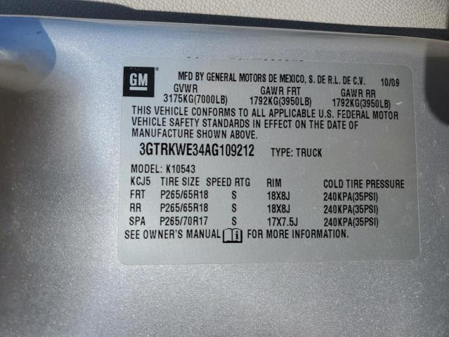 3GTRKWE34AG109212 - 2010 GMC SIERRA K1500 SLT SILVER photo 13