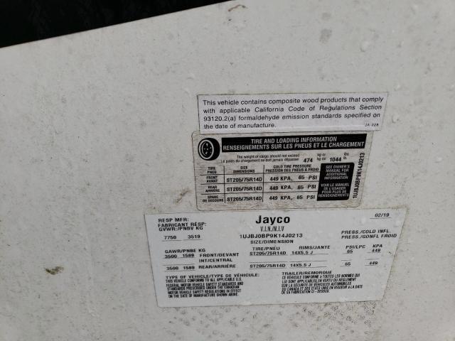 1UJBJ0BP9K14J0213 - 2019 JAYCO WHITE HAWK WHITE photo 10