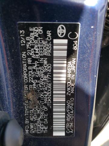 JTDKN3DU6E1771430 - 2014 TOYOTA PRIUS 蓝色 照片 13