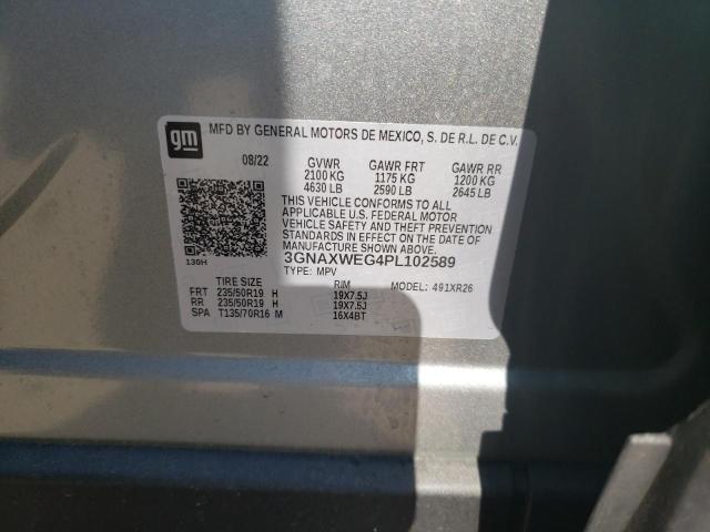 3GNAXWEG4PL102589 - 2023 CHEVROLET EQUINOX RS SILVER photo 13