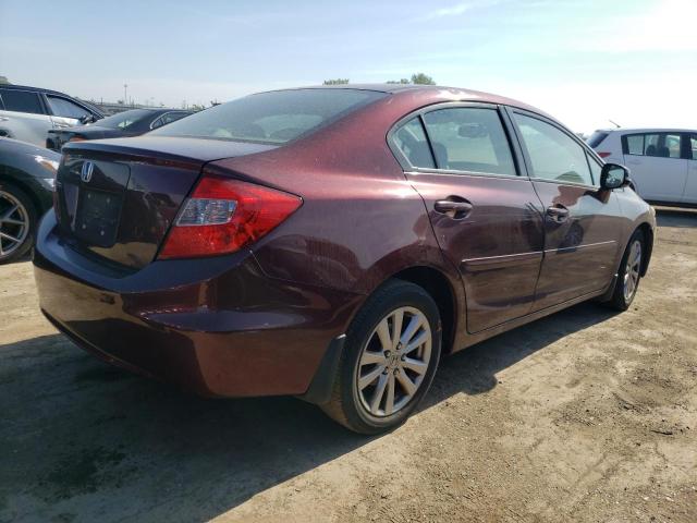 19XFB2F97CE040772 - 2012 HONDA CIVIC EXL BURGUNDY photo 3