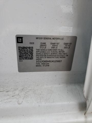 1G1JG6SH9J4125507 - 2018 CHEVROLET SONIC WHITE photo 12