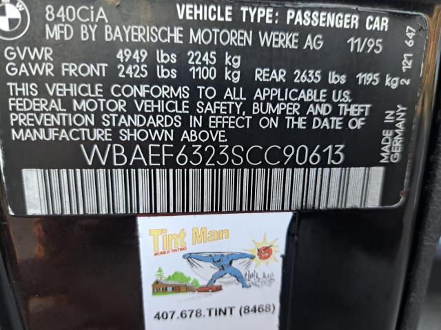 WBAEF6323SCC90613 - 1995 BMW 840 CI AUTOMATIC შავი ფოტო 10