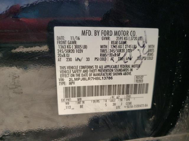 2LMPJ8LR7HBL13786 - 2017 LINCOLN MKX RESERVE Schwarz Foto 12