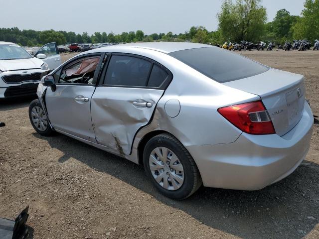 2HGFB2F55CH599191 - 2012 HONDA CIVIC LX SILVER photo 2