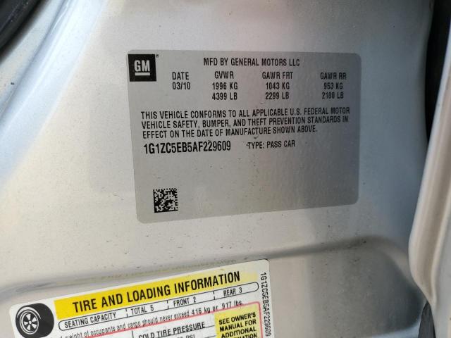 1G1ZC5EB5AF229609 - 2010 CHEVROLET MALIBU 1LT 银色 照片 12