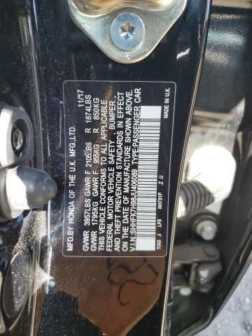 SHHFK7H98JU406089 - 2018 HONDA CIVIC SPORT TOURING BLACK photo 12