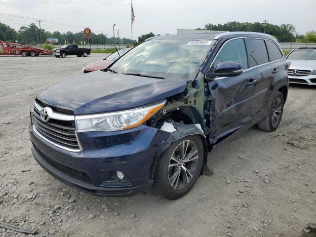 5TDKKRFH2GS181761 - 2016 TOYOTA HIGHLANDER XLE BLUE photo 1