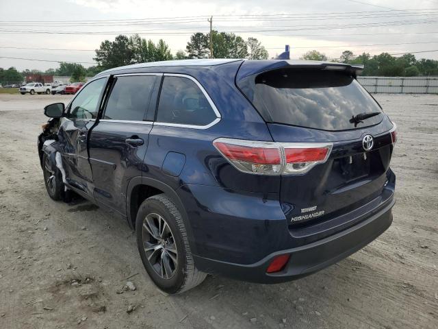 5TDKKRFH2GS181761 - 2016 TOYOTA HIGHLANDER XLE BLUE photo 2