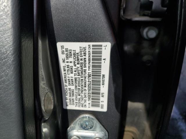 1HGES16325L017901 - 2005 HONDA CIVIC DX VP Boz foto 12