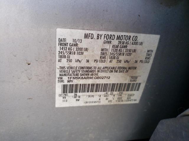 1FM5K8AR9EGB02712 - 2014 FORD EXPLORER POLICE INTERCEPTOR WHITE photo 13