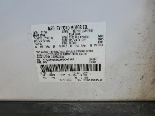 1FM5K8ARXHGC07165 - 2017 FORD EXPLORER POLICE INTERCEPTOR BLACK photo 14