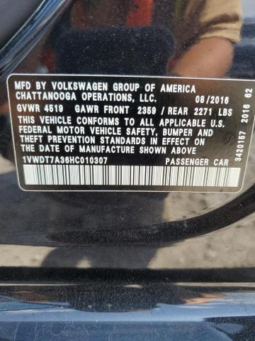 1VWDT7A36HC010307 - 2017 VOLKSWAGEN PASSAT R-LINE Schwarz Foto 12