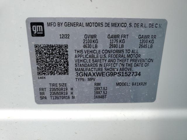 3GNAXWEG9PS152734 - 2023 CHEVROLET EQUINOX RS WHITE photo 14