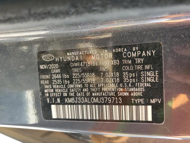 KM8J33AL0MU379713 - 2021 HYUNDAI TUCSON LIMITED GRAY photo 12