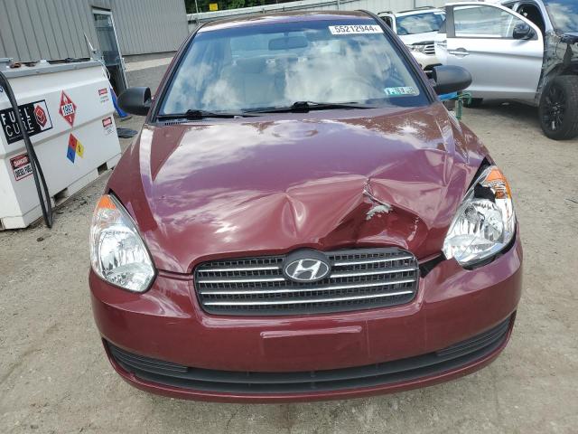 KMHCM46C69U293155 - 2009 HYUNDAI ACCENT GLS BURGUNDY photo 5