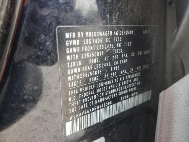 WVGAV3AX0EW548308 - 2014 VOLKSWAGEN TIGUAN S BLACK photo 14