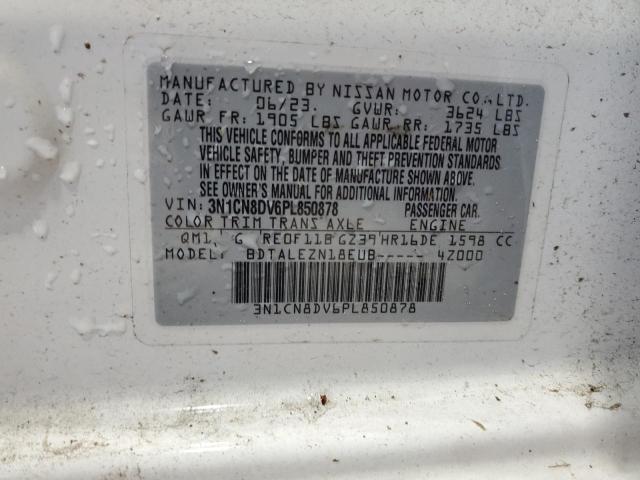 3N1CN8DV6PL850878 - 2023 NISSAN VERSA S 白色 照片 12