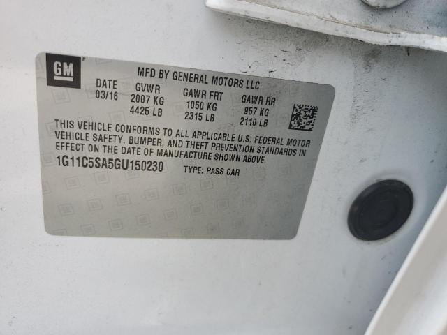 1G11C5SA5GU150230 - 2016 CHEVROLET MALIBU LIM LT 白色 照片 12